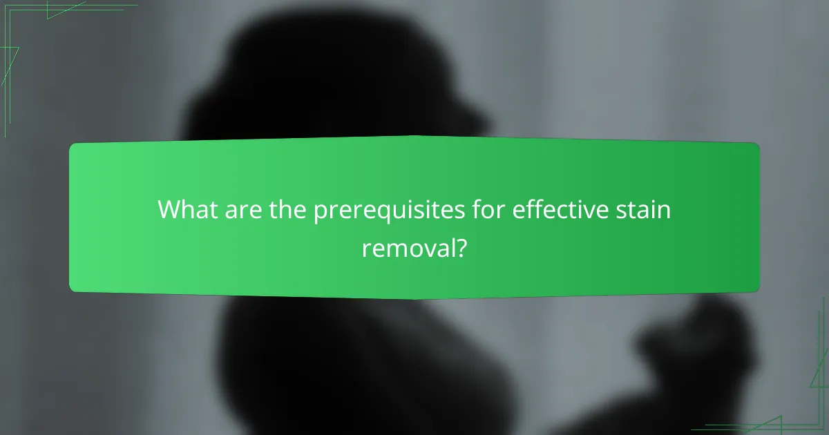 What are the prerequisites for effective stain removal?