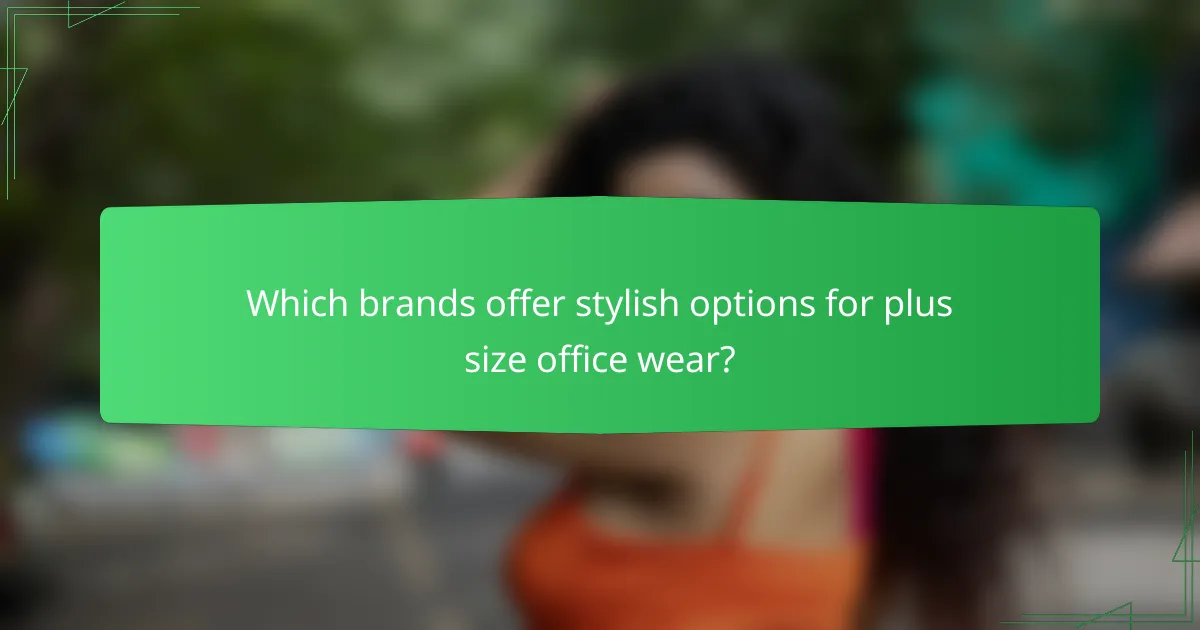Which brands offer stylish options for plus size office wear?